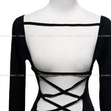 Cross-tie bolero long sleeves