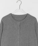 Kyudijeu Color Round Plain Knit Cardigan