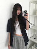 [MADE] Maret Summer Linen Check Overfit Short Sleeve Shirt