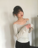 [MADE] Harr Halter Strap Off-Shoulder Knit