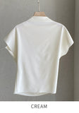 Blooming Half Drape Span T-Blouse