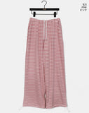 Doven Stripe Two-Way Sweat Wide Pile Pants