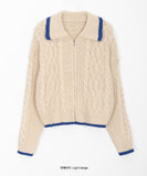 Yugo Color Matching Collar Knit Cardigan