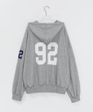 Cohidden Embroidery Printing Two-Way Over Hood Zip-Up