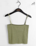 Ripped Stripe Dangara Square Crop Sleeveless