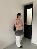 Ranmin Check Summer Sleeveless Layered One Piece