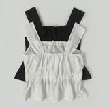 Purity Feminine Ribbon Sleeveless Blouse Vacation Look