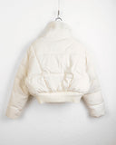 Pubing high neck collar crop short padding