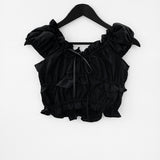 Lec frill cropped blouse