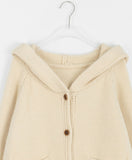 Tsukimi Pocket Hood Knit Crop Cardigan