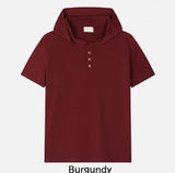 Dates Henley Neck Short Sleeve Hoodie