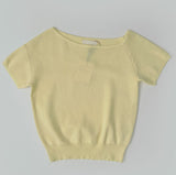 Feminine Cap Sleeves Unbalanced One-Off Short Sleeve Knit