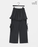 Karen Frill Cargo Layered Skirt Pants