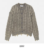 Ato Damage Cable Washing Cardigan