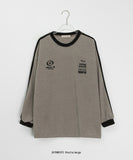 Hedem Track Lettering Over Knit Long Sleeve Tee