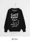 Diganne Cat Printing Over Knit