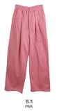 Twee pin tuck two-way banding long wide brushed jogger pants