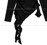 Modney pintuck tail shirring long sleeve