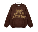 Berry Hairy Lettering Knit