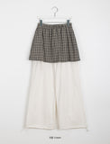 [BAONHAUS] Bionnet Check Layered Skirt Pants