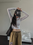 [U-BASIC] Soft Ribbed Round Crop Long Sleeve