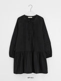 Rohigh Pintuck Shirring Layered Blouse One Piece