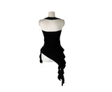 Nazy Unbalanced Ruffled Frill Halter Sleeveless