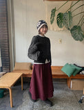 Tenico banding corduroy pintuck long skirt