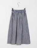 Dines banding check long skirt