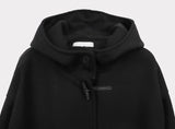 Huen High Neck Duffle Over Wool Hood Midi Coat