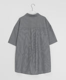 [unisex] Horim Stripe Over Short Sleeve Shirt