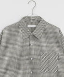[Unisex] Bitten Check Over Short Sleeve Shirt
