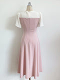 Michelle Tie Color Matching Tulip Flare Long One Piece