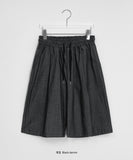 [Unisex] Hentes Linen Denim Banding Bermuda Pants - Linen 50