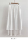 Ain Dot Chiffon Banding Long Skirt