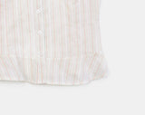 Karen Stripe Frill Short Sleeve Shirt