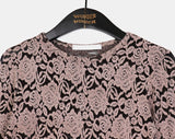 Jeffin Rose embossed two-tone see-through long-sleeved T-shirt