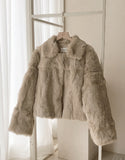 [Real Rabbit] Kerot Collar Short Fur Jacket