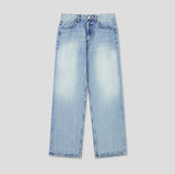 Pale wash wide denim pants