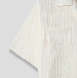 Wavy Open Collar Half Shirt