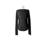 Take See-Through Linen Knit Long Sleeve Cardigan