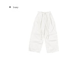 Right Pintuck Nylon Wide Banding Pants