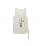Vintage Cross Lace String Sleeveless
