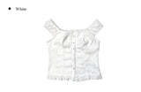 Nelly off-lace frill sleeveless blouse