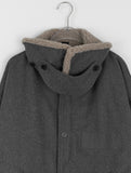 [unisex] Relco quilted string fleece collar wool field long coat