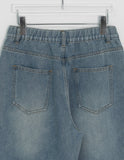 Dronghin Dart Washing Denim Wide Pants