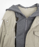 [unisex] Coldw Hood Layered Collar Jacket
