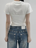 pte studded wide denim