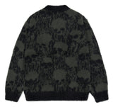 SKULL ROCK HAIRY KNIT CARDIGAN