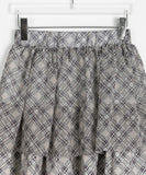 Nada Banding Check Tiered Mini Skirt